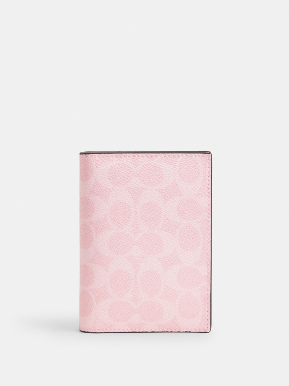 Coach Powder Pink Passport Card Case In Signature Canvas